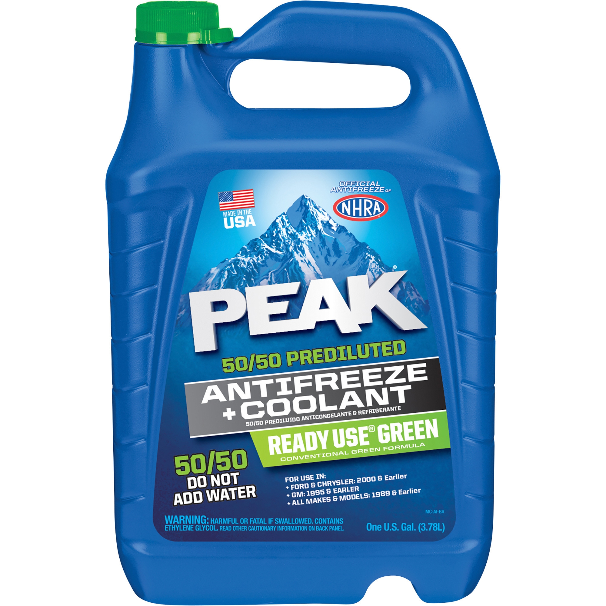 PEAK Conventional Antifreeze + Coolant, Ready Use, 1 Gal., Model# RUAB53